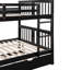Lit double au-dessus d'un lit superposé avec lit gigogne et, espace maximisé, barrière de sécurité pour le lit supérieur