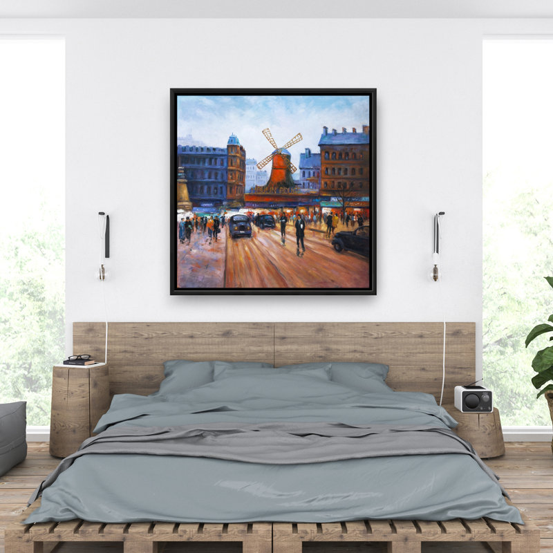 Street scène to moulin rouge - Toile encadrée pour la décoration intérieure