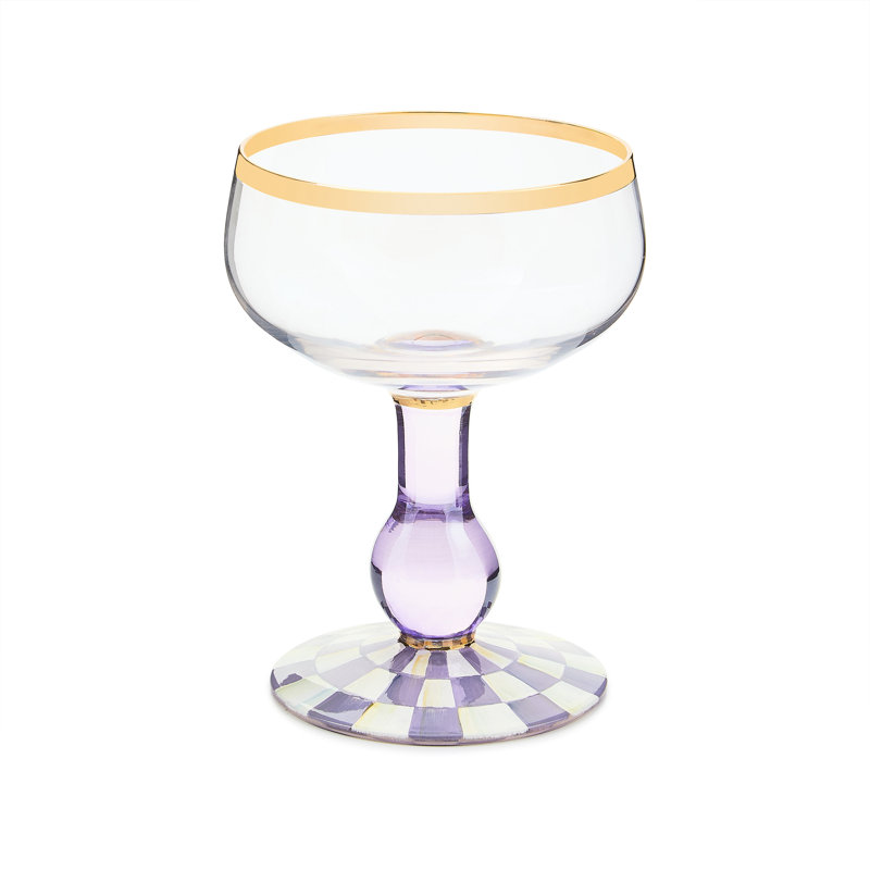 Violet Check Coupe Glass