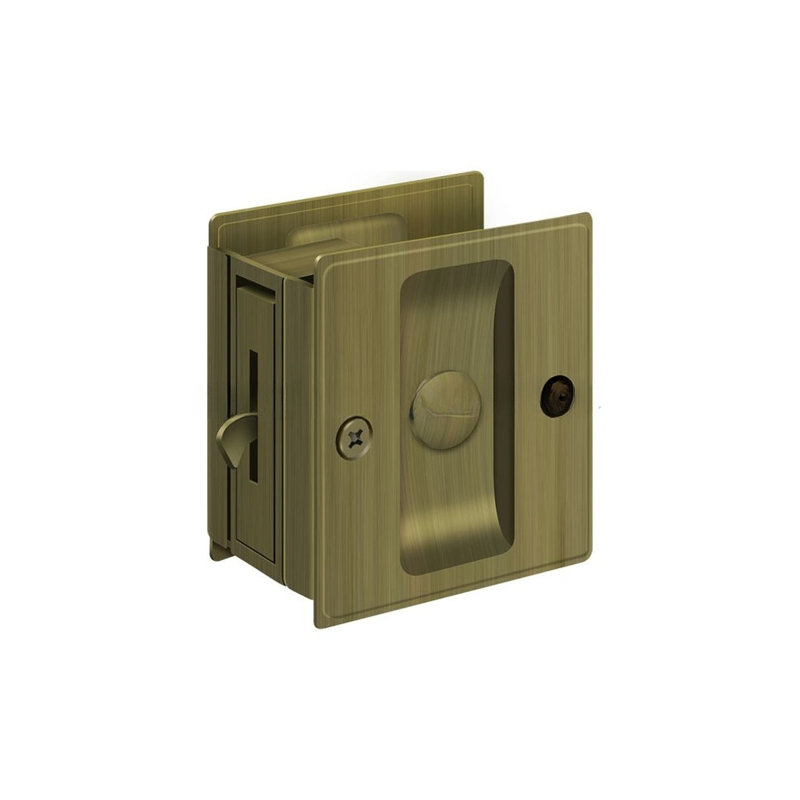 Brass Pocket Door Hardware, Antique Brass