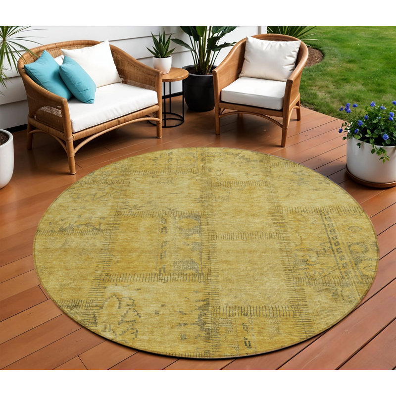 Tapis intérieur lavable rond 8 pi