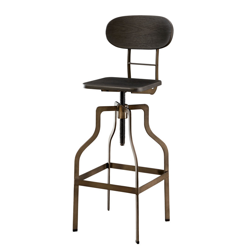 Tabouret pivotant à hauteur réglable Tornillo, Marron foncé