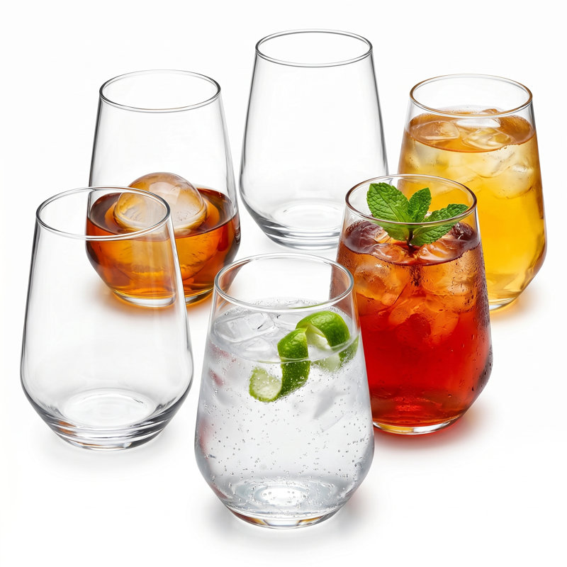 Ensemble de 6 verres à whisky Allegra, verres à whisky 11,7 oz avec base lourde, cocktail de style rétro et whisky Haber