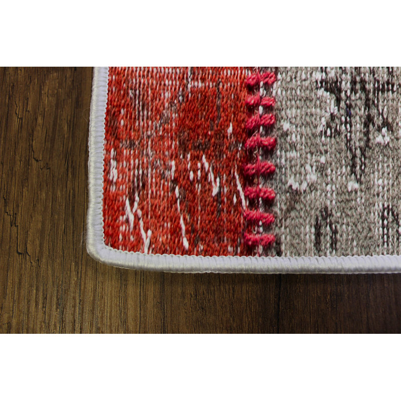 Tapis d'entrée élégant, impression numérique 3D, 3,9 x 4,9 pi | 100% polyester, antibactérien, envers en PVC antidérapant, hauteur des poils: 0,04 po, lavable à la machine, parfait pour le décor du salon et du vestibule