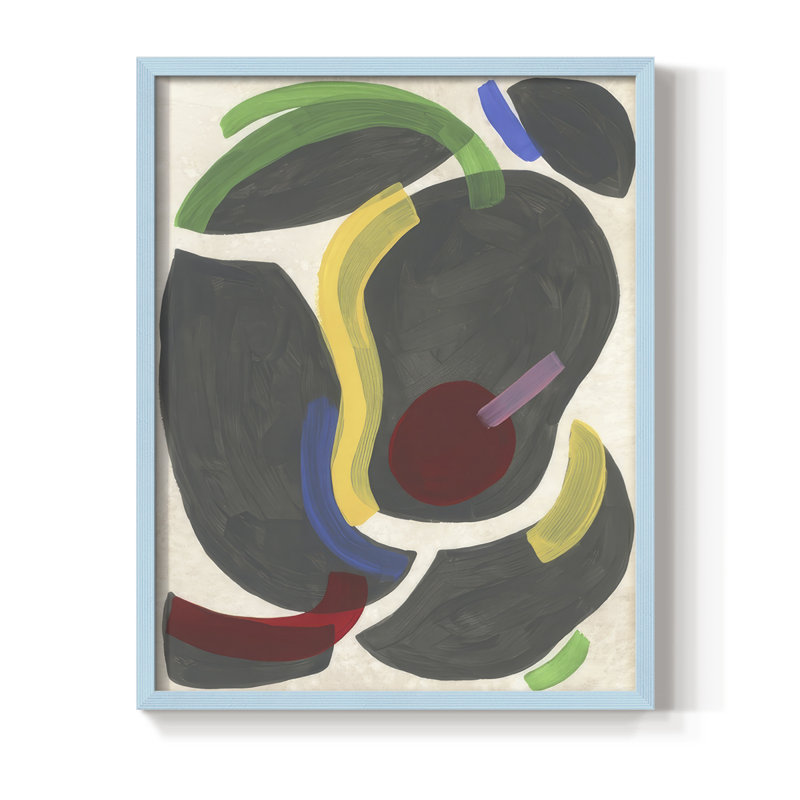 Reproduction encadrée Canasta IV - bois massif, H 11 po x l 9 po, Bleu