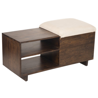 Banc de rangement en bois massif Merrina