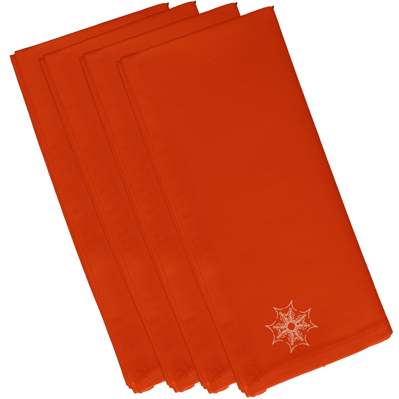 Ensemble de serviettes 4 pièces Web Art Holiday, L 18 po x L 18 po, Orange