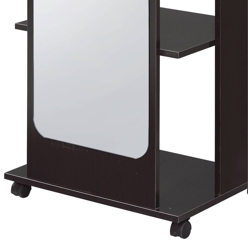 Stylish Hall Tree With Open Compartments, Hanging Rod, And Full-Length Mirror, A Practical And Elegant Addition To Your Home.