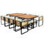 Ensemble de salle à manger 18 pièces pour terrasse en bois d'acacia-1814666026-1814666036
