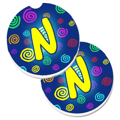 Ceramic Round 2 Piece Car Coaster Set