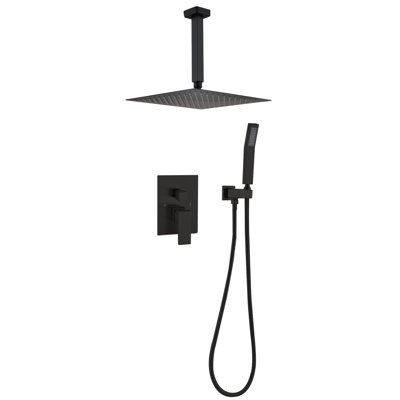 1-Spray Patterns 10 In. Ceiling Mount Dual Fixed And Handheld Shower Head 2.5 GPM