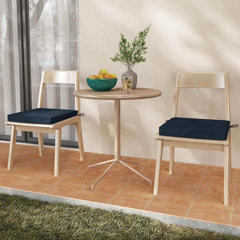 Outdoor Chair Cushion Set of 6 Waterproof Fade-Resistant Olefin Seat Cushions, Navy