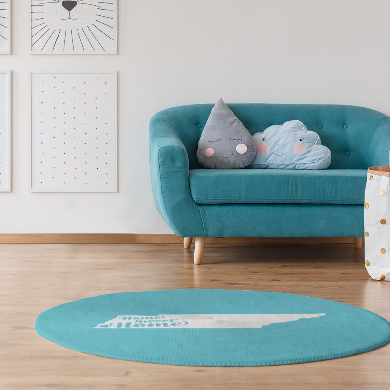 Tapis en poly-chenille memphis à la maison, Rond 5 pi