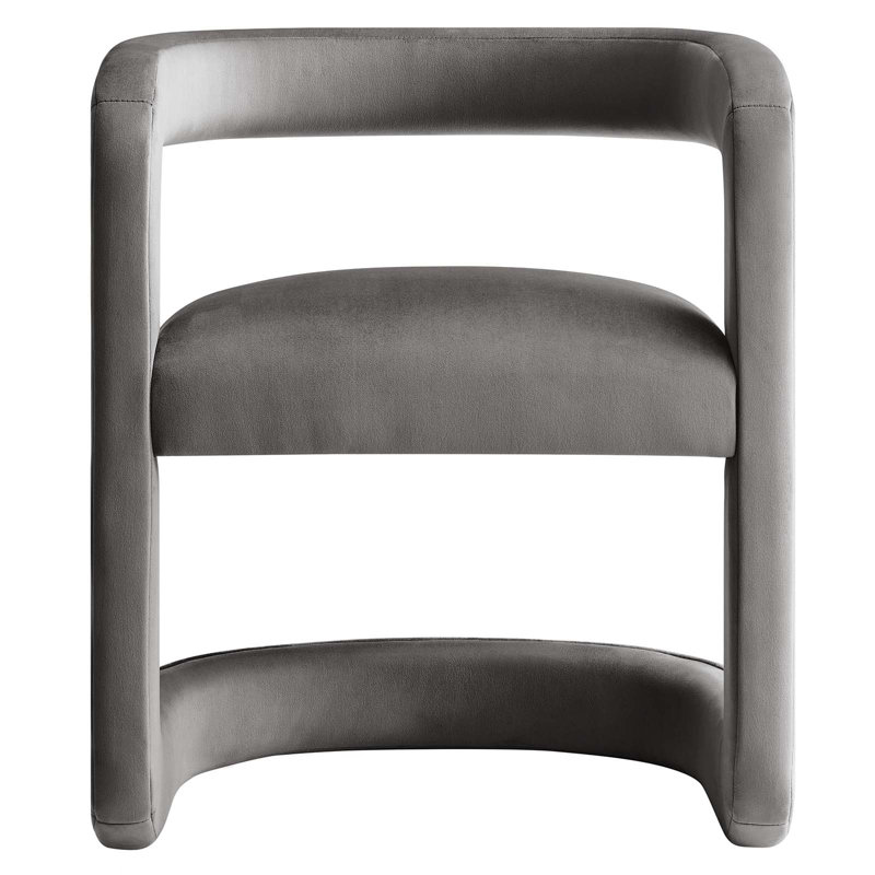 Modway Winslow 23.4'' W Velvet Armchair, Storm Gray Velvet