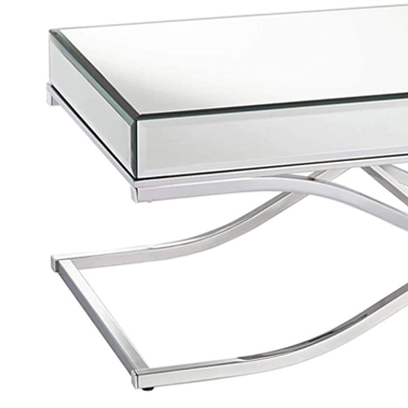 Jeffery Glass Top Coffee Table, Chrome