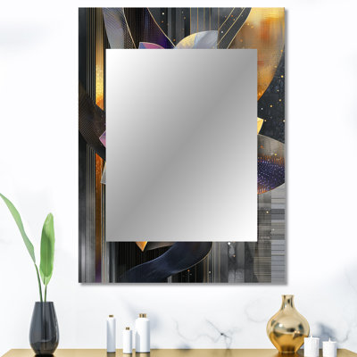 Fleur Dahlia pétale géométrique en mouvement I - grand miroir mural Dahlia, miroir traditionnel unique, impression d'art en métal