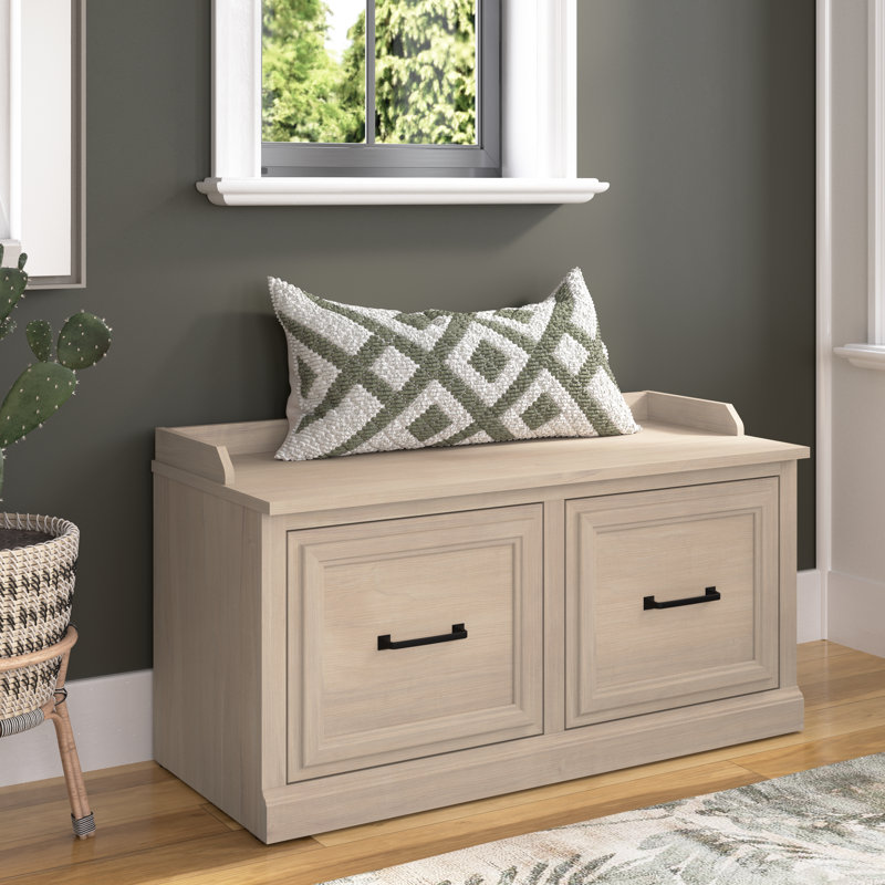 Arulappu Storage Bench, White Washed Maple