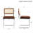 Marlow 18.9'' H Mid-Century Modern Cantilever Dining Chair with Cane Rattan Back and Steel Frame-1191655351-1213864847