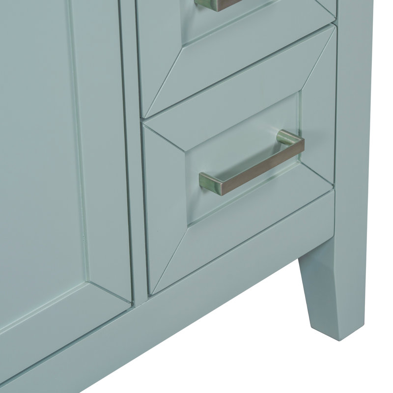 Base de meuble-lavabo simple 30 po seulement, Vert, Nickel brossé
