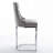 Velvet Upholstered Metal Bar Stools Set with Tufted Back and Nailedhead Trim-1587019553