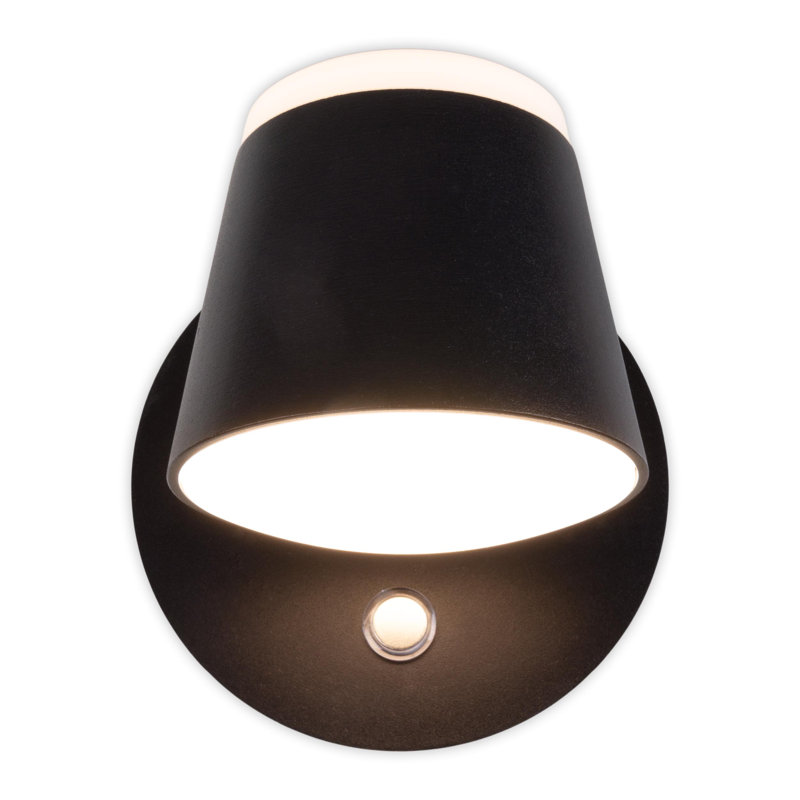 Burlon Aluminium LED Armed Sconce, Black