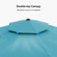 Parasol rond en porte-à-faux 11 pi avec base à roulettes RejIno, bleu turquoise-796147321