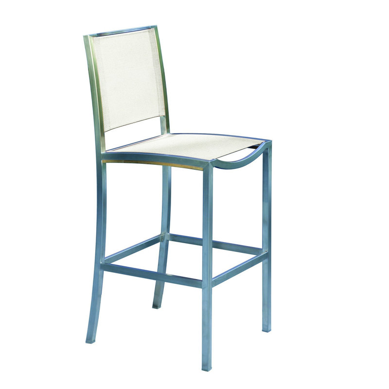 Tiburon Outdoor 5 - Piece Teak Bar Height Dining Set, Cream, Yes