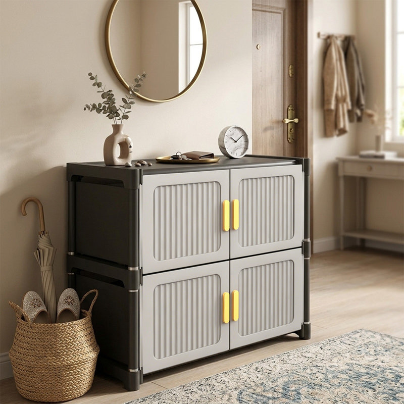 Doormounted Shoe Cabinet With Detachable Shoe Racks And Multi-tiered Storage Shelvessuitable For Entrywayshallwaysand Living Rooms To Clean And Whi