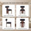 Mid-Century Modern Wooden Dining Chairs, Upholstered Fabric with Sculptural Backrest & Solid Wood Legs-386069485-386069489