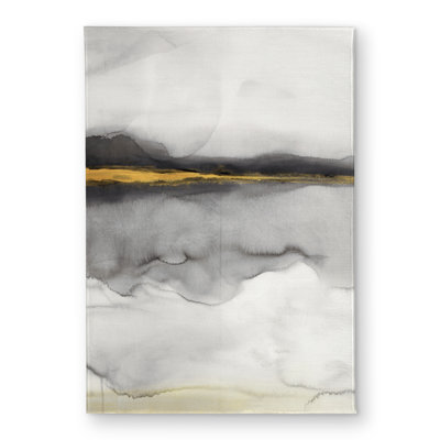 Gold Stripe Abstract - Indoor Outdoor Door Mat for Home Decor