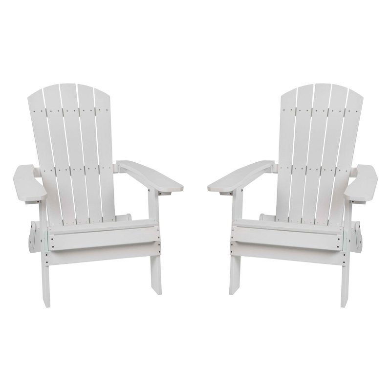 Chaise Adirondack pliante en résine Balasi, Blanc
