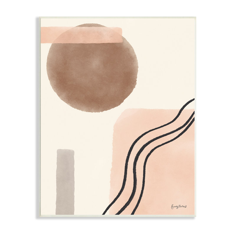 Abstrait paysage du Sud-Ouest, formes géométriques abstraites, style rustique, estampe numérique encadrée, art texturé par Becky Thorns