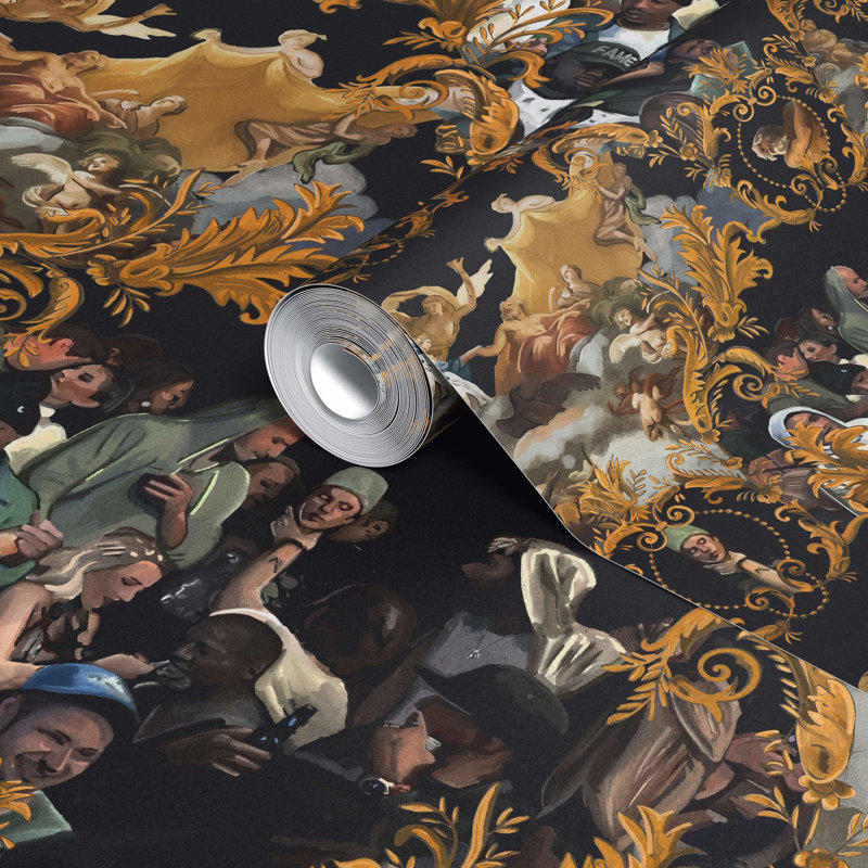 God Save the Biebs Wallpaper, Black/Gold/Yellow