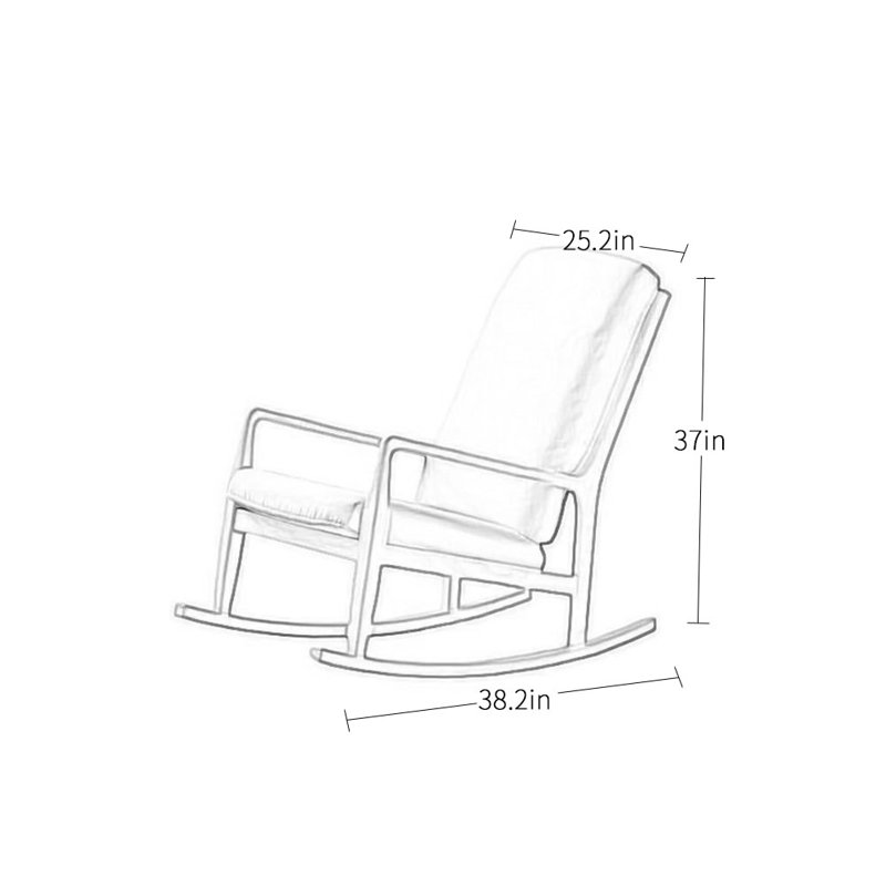 Chaise berçante moderne simple en chêne