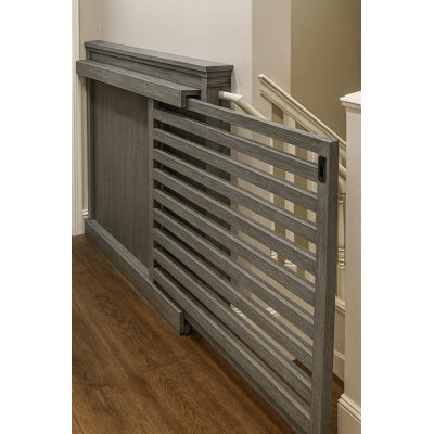 Barrière verticale coulissante pour animaux | Barrière de sécurité dissimulée en bois