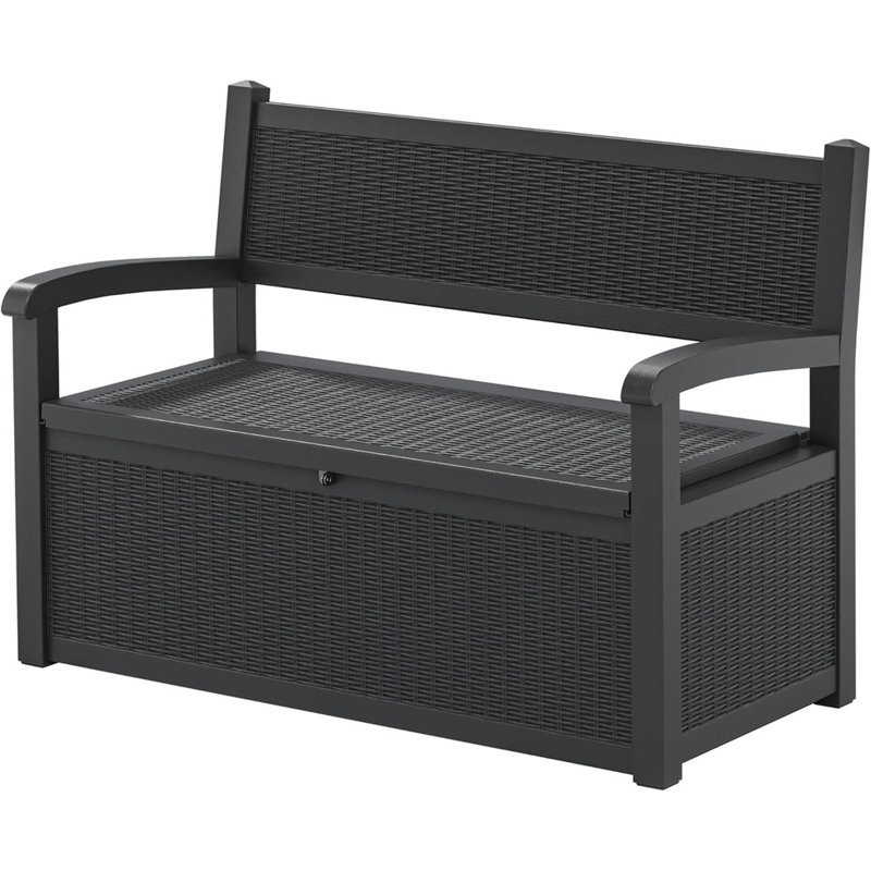 Lockable Waterproof Resin Outdoor Storage Chair, Brown