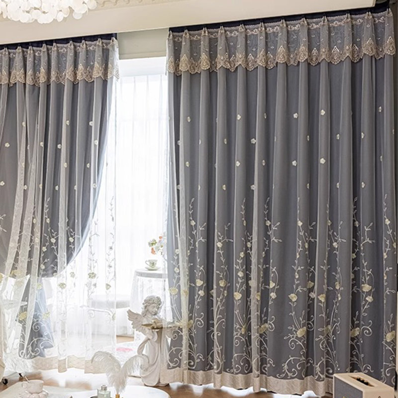 Rideaux à double couche convenant aux salons, chambres à coucher, balcons, etc., 1 panneau, L 78 po x L 106 po