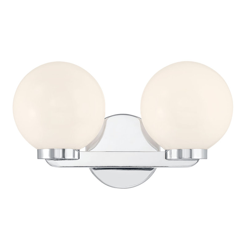 Meuble-lavabo 2 lumières Alvida, H 8 po x l 14 po x P 7 po, Chrome chrome, Deux lumières