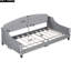 Lit de jour simple gris avec structure en bois stable et aucun sommier tapissier-1196718708