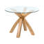 Oak Round Dining Table with Wood Base