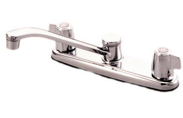 Franklin Canopy Double Handle Kitchen Faucet, Chrome, Without Spray