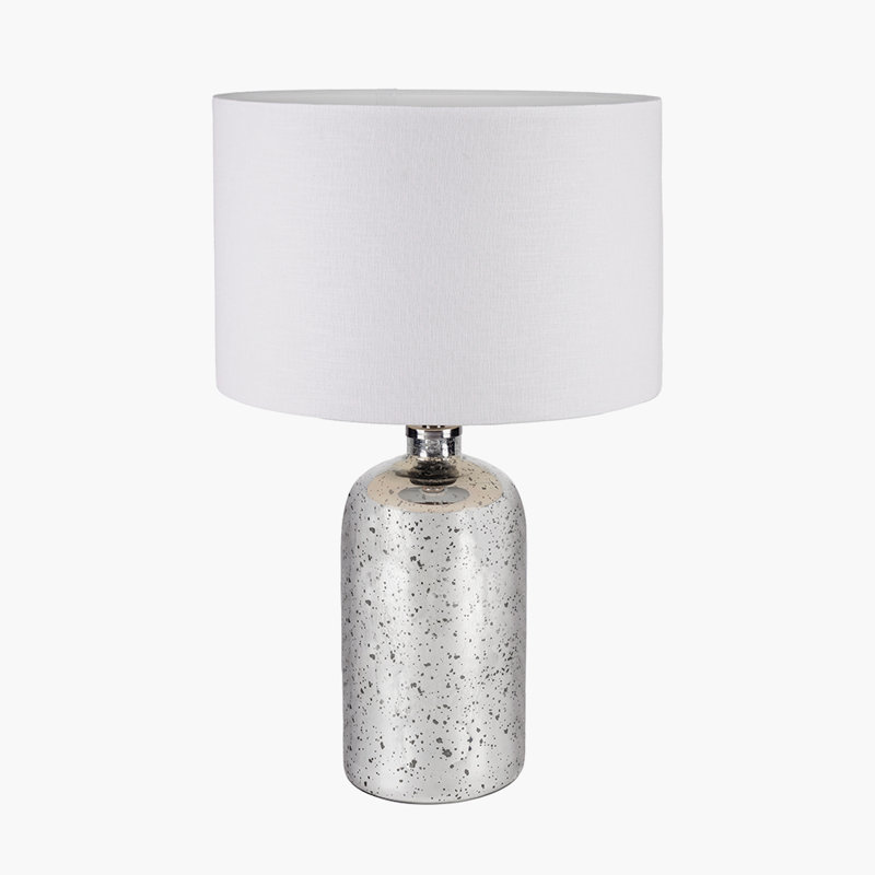 Belem Glass Table Lamp, 27.16" H x 15.75" W x 15.75" D, White, Linen
