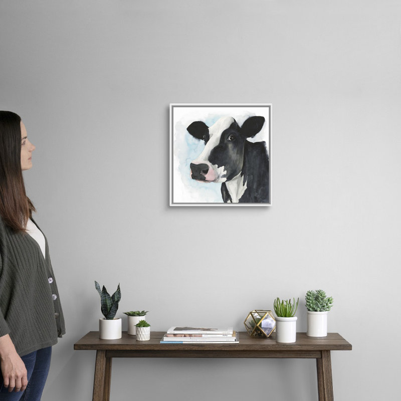 Art mural sur toile Farmhouse Friend I, H 18 po x l 18 po x P 2 po, Toile avec cadre blanc