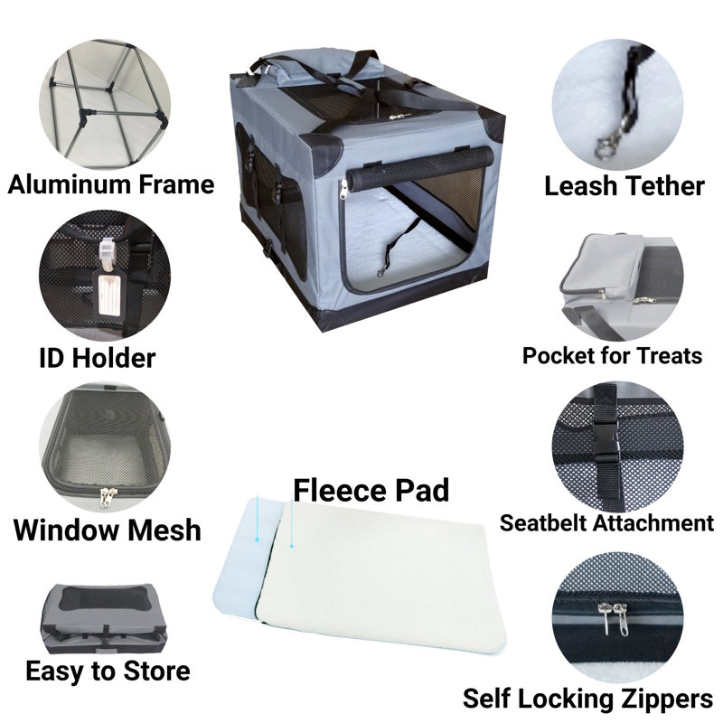 Cage portable pour animaux à parois souples