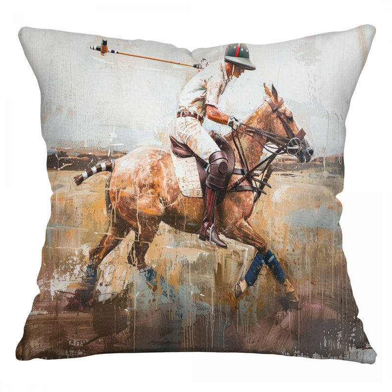 Coussin Polo, coussins en coton sport, H 26 po x l 26 po