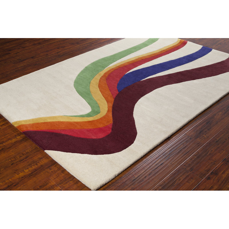 Tapis rouge en laine touffeté à la main Roberto