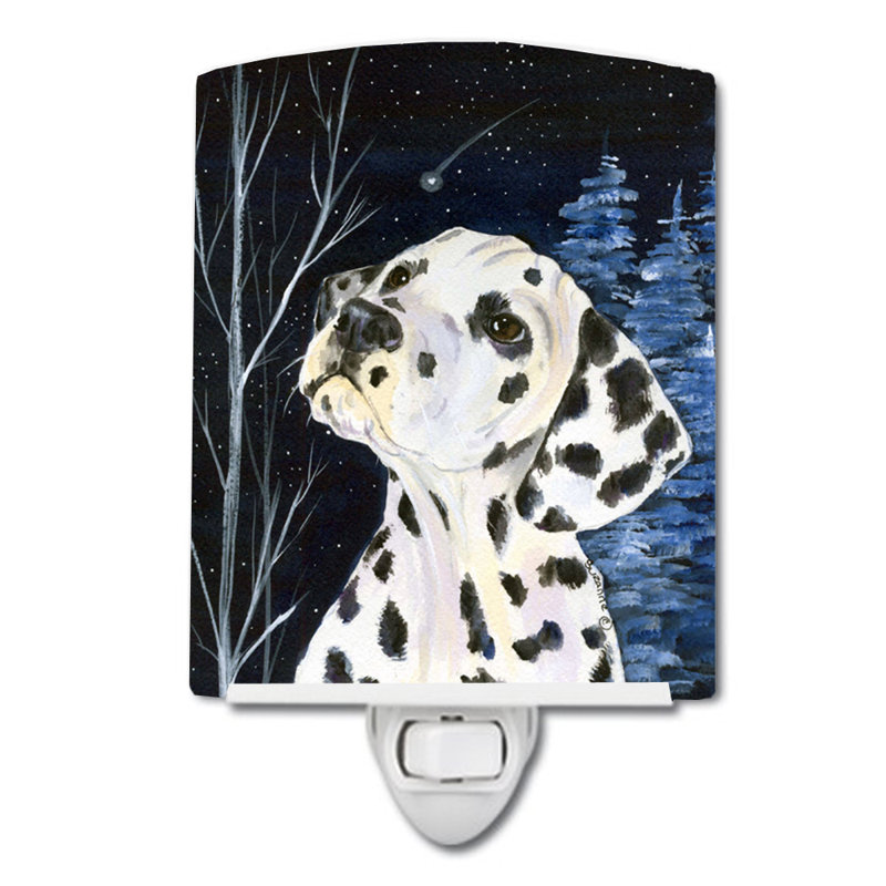 Éclairage de nuit en céramique starry dalmatien