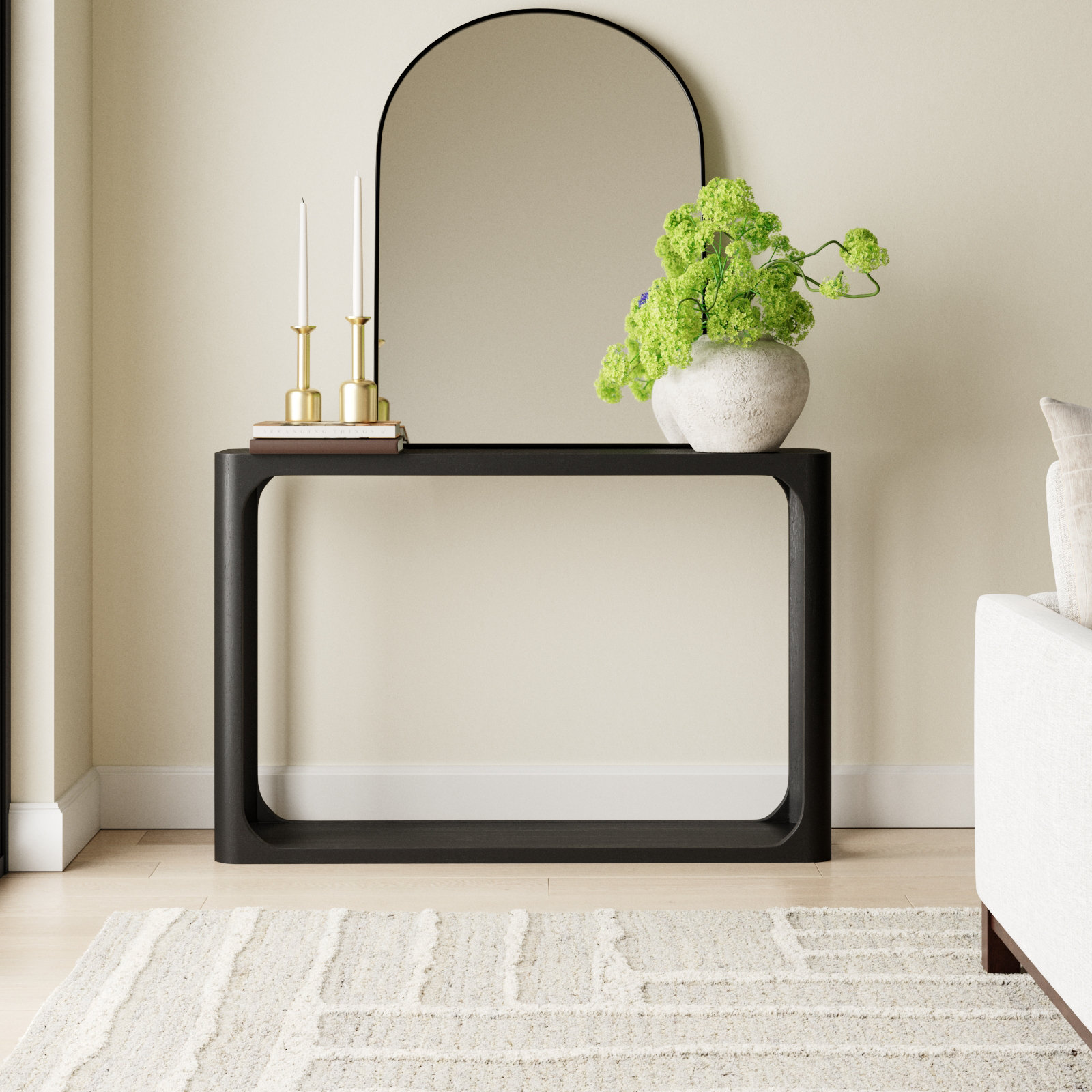 Sybil 47" Mango Console Table, Black