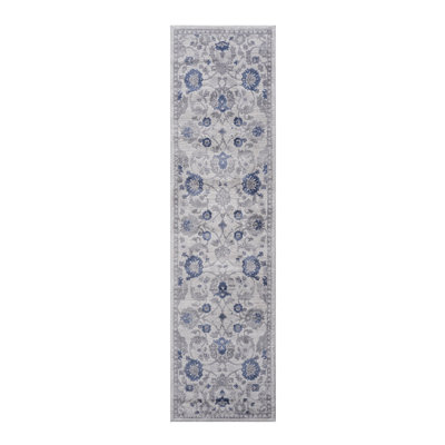 Blue/Silver/Oriental Non-Shedding Living Room Bedroom Dining Home Office Stylish And Stain Resistant Area Rug