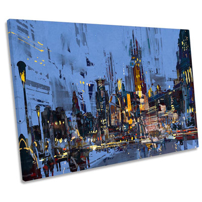 Urban Street View - Wrapped Canvas Painting